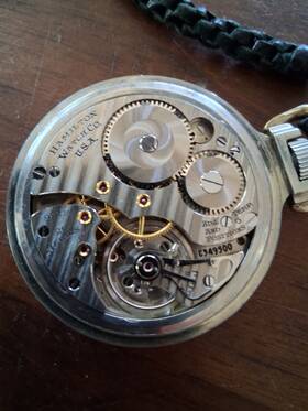 Hamilton C349500 Manual Mechanical Open Face Pocket Watch White Dial Arabic Mpn