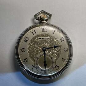 Gr912 Hamilton Pocket Watch 14k Gf 12s Grade 912 Great Silver Dial 17 J Runs