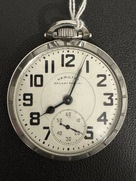 R186680 Hamilton Railway Special 21 Jewels Mechanical Pocket Watch Stainless Steel Case
