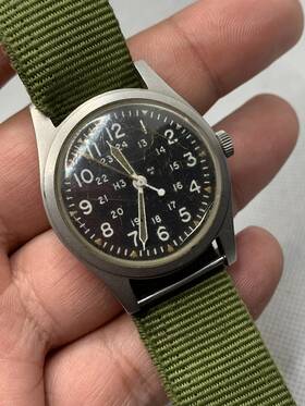Mil-w-46374 Hamilton W-463774b Vintage Military B Mens Watch Runs Dec 1978