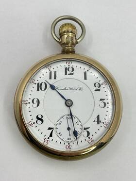 1906 Hamilton W561 Pocket Watch - 940 G.f. Case Runs Great 21j -porcelian