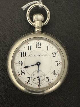 168978 Hamilton Watch Co. Railroad Grade 21 Jewels Mechanical Pocket Silverode Case