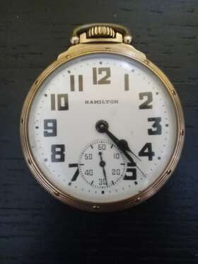Watch992b Hamilton 1940s 10 Karat Gold Filled Pocket 21 Jewel