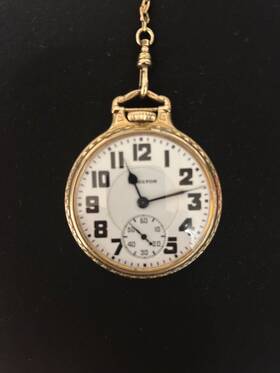 X0729 Hamilton Gold Pocket Watch 992e