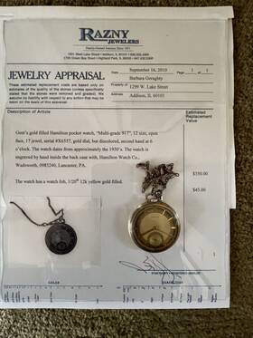 X6557 Hamilton 917 17 Jewels 10 K Gold Filled Vintage Pocket Watch
