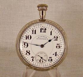 105-railroad Hampden 111 Years Old Inch 105 21j Salesman Display Case 16s Railroad Pocket Watch