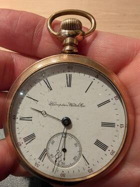 1259479 Hampden 1157238 1899 15-jewel Pocket Watch 18s Gold-filled Runs Engraved Serial