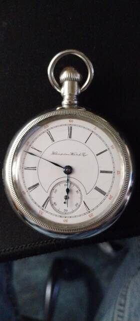 1280483 Hampden John Hancock 18s 21j Silverode Case Running Well Serial #