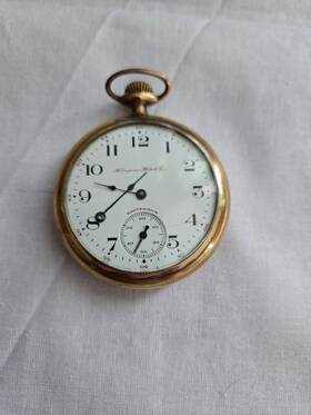 1697193 Hampden 1902 17j Gold Filled Canton Ohio Pocket Watch Runs