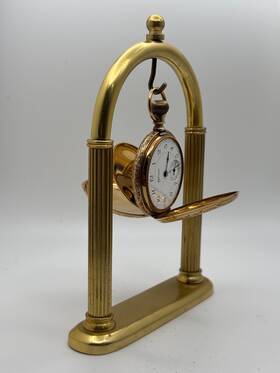 1960479 Hampden 14k Gold Half Hunter Case 11 Jewel Size 6 Pocket Watch Runs