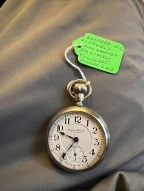 2199321 Hampden Antique 1906 21 Jewel John Hancock Pocket Watch Movement Serial#2199321