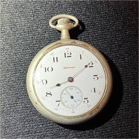 2420527 Hampden 1908 Genftl Stark Salesman Case Nickel Pocket Watch 12s 15j Arabic