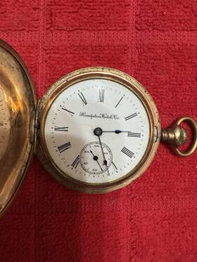 2544326 Hampden Neat Antique Pocket Watch Closed Face 14k Gold Filled Ser #2544326 1910