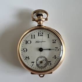 2683505 Hampden Pocket Watch Grade Molly Stark Dueber Open Face Case