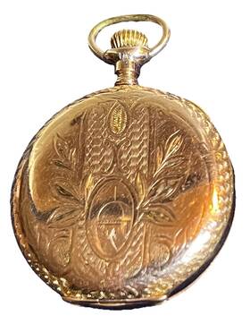 2780647 Hampden Gold Filled Pocket Watch Hunter Case 1 Inch Dial Molly Stark 20yr Read