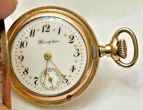2899963 Hampden Antique 1911 Inch Diadem Hunting Case Pocket Watch Stunning Fancy Dial