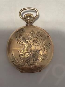 4186653 Hampden 301961 Vintage Case Pocket Watch Molly Stark Canton Oh 1305179 -
