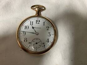 3228895 Hampden Pocket Watch Year 1917 Size 16 7 Jewels S/n