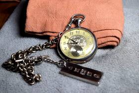 120-year-old Hampden 3432525 Sterling Silver 19 Jewel English Pocket Watch Chain
