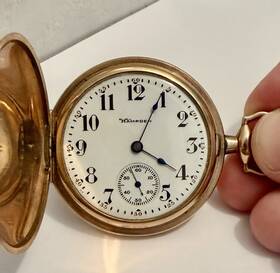 3533350 Hampden 1916 Grade 304 Gold Filled 15j Pocket Watch Sz12 Works Beautifully
