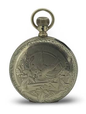 35894 Hampden Molly Stark Pocket Watch 10k Gold Filled Not Running As Is Hunting Case