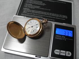 3806487 Hampden Dueber Pocket Watch Molly Stark Works 2 Plates 14k Gold #