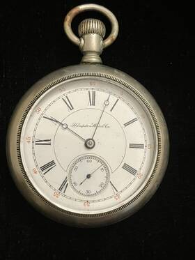 3815269 Hampden 1918 Grade No. 65 18s Open Face 11 Jewels Silverode Case Pocket Watch