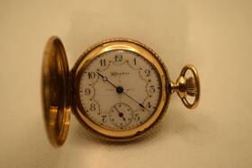 400aaa Hampden 1897 Pocket Watch In 14k Solid Gold Hunter Case - Running