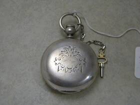 50465 Hampden Hampden- Coin Silver- 50465- 1877- Pocket Watch- Key