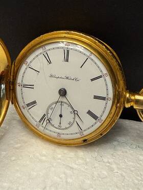 5058172 Hampden Dueber Special 14k Gf Gold Pocket Watch Very Nice Condition Working 23