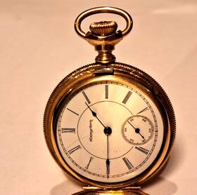 5511422 Hampden Antique Dueber Ladies Pocket Watch S# Mfg .canton Oh Read