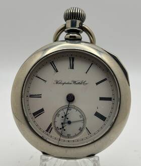 632638 Hampden Silverine Half Hunter 7 Jewel Size 18 Pocket Watch Runs