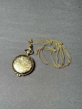 7514146 Hampden Vintage Scrolled Gold Filled Pocket Watch With Fob Dueber Special