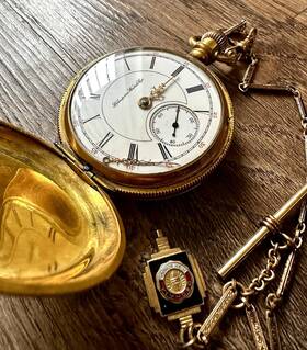 896563 Hampden 886365 Antique Pocket Watch Co. 11 Jewels