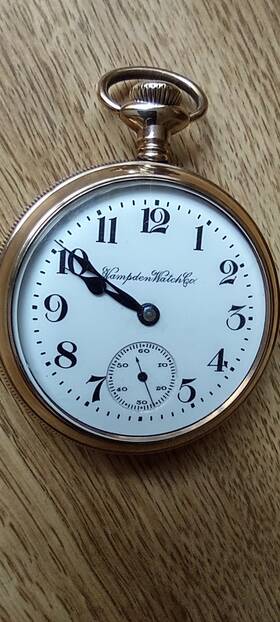 931866 Hampden Pocket Watch 1895 S/n Size 18 Excellent Time Keeper. Nice