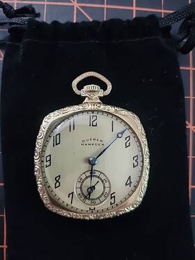 Fapw510 Hampden 1918 Dueber Grade 302 Model 5 12s 7j B.w.c.co. Monarch Gold Filled Case