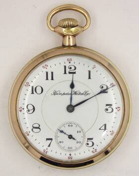 Pw199 Hampden 1913 Inch Wm. Mckinley 17 Jewel Pocket Watch In A Dueber Gold Filled Case