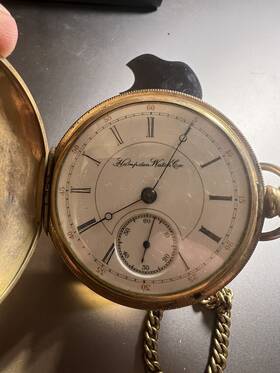 466700 Hampden Watch Co. 1887 15j #466700 Grade 42 Pocket 18s Working