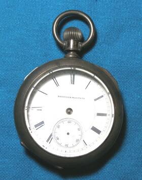 H-29308 Hampden Watch Co. 18s 15 Jewel Nickel Mvftt With Gorgeous Silver Engraved Case Parts Or Rep