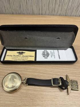 Strap-le-4440 Harley-davidson Swiss-made Pocket Watch With Fob And Strap-le- Limited.needs Battery