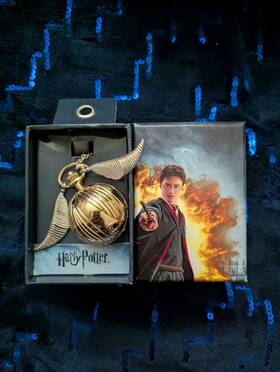 849331 Harry Potter Golden Snitch Pocket Watch Necklace Gold