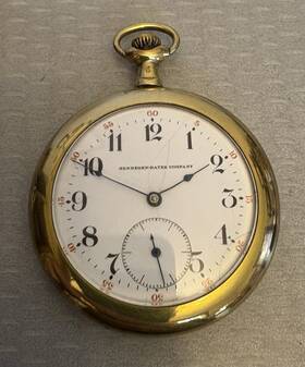 2475949 Hennegen-bates Antique Company Baltimore Pocket Watch 11 Jewels Gold Filled