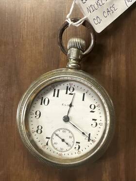 111202 Illinois Elgin Pocket Watch Nickel Running But Not Guaranteed