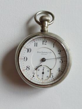 1709784 Illinois Sears Roebuck And Co. Chicago 17j Pocket Watch Model 6 Grade 64 Runs