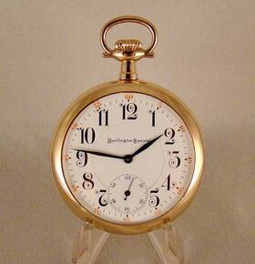 185-railroad Illinois Burlington W.co 19j 14k Gold Filled Open Face 16s Railroad Pocket Watch