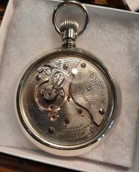 1916279 Illinois H/g 18s Bunn Special 21j 9adj Display Back Mens Pocket Watch