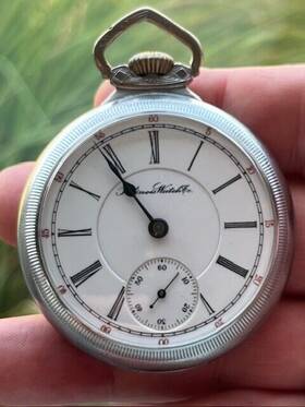2184746 Illinois Pocket Watch 1909 Grade 69 Model 6 17j 18s Serviced Late 2023