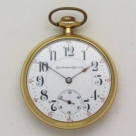2683840 Illinois Burlington Grade 16 Model 9 Size Open Face Pocket Watch Ca. 1914