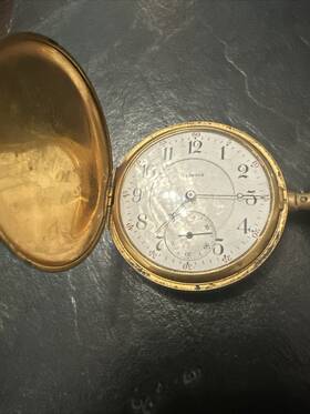 2693212 Illinois Watch Co. Antique Gold Filled Pocket Usa Worthington Strap