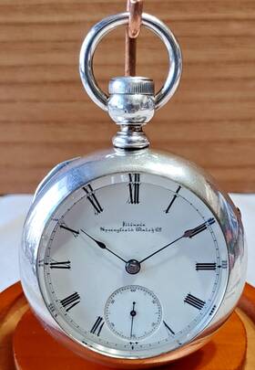 1871 Illinois 3001 18 Size Model 1 Hoyt Coin Silver Pocket Watch Low Serial #3001 Ca